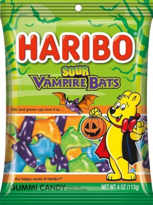 Haribo Sour Vampire Bats 4oz Peg Bag 12ct